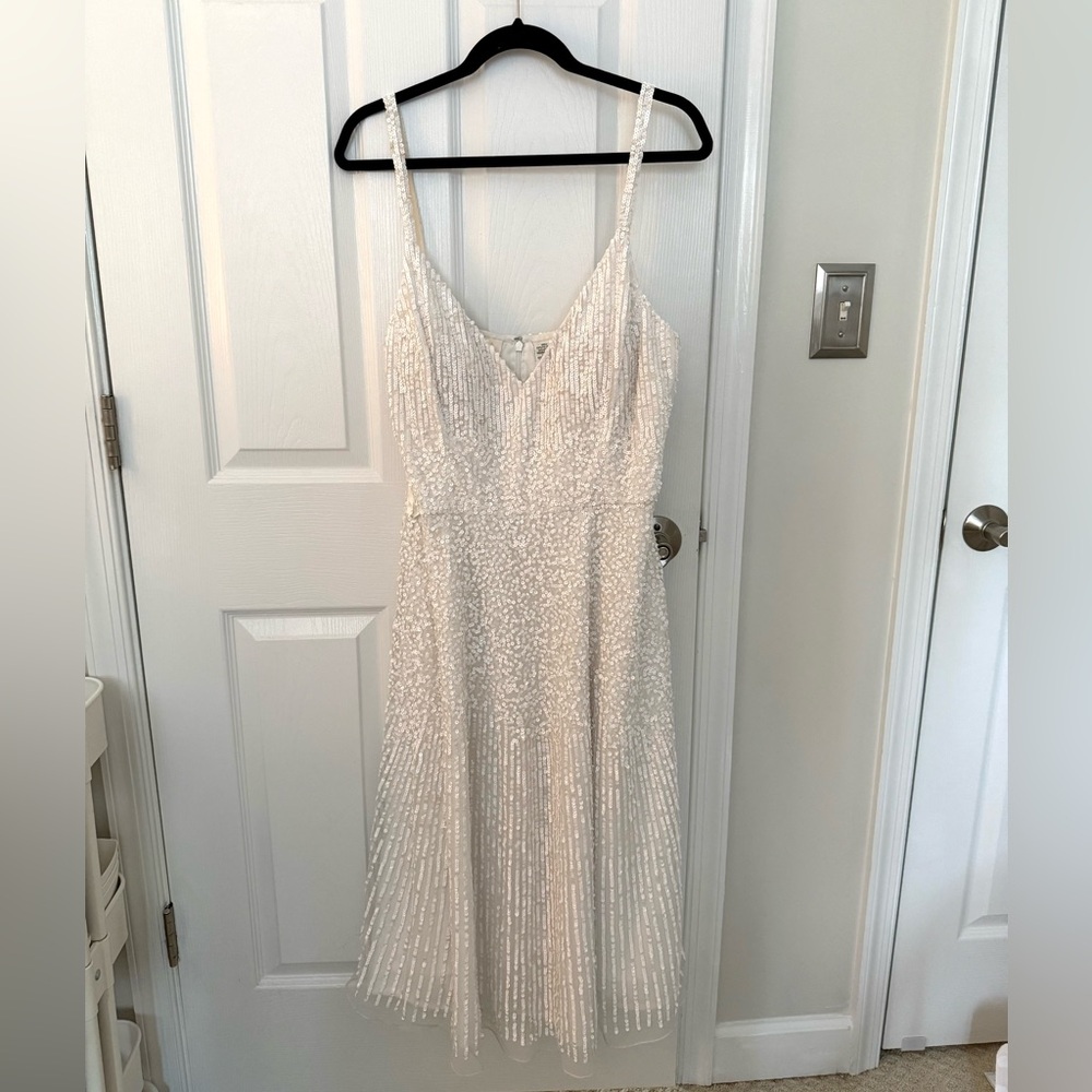 LARA Cream Sequin Embellished Wedding Reception Dress